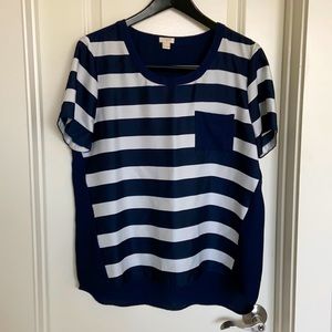 J crew navy/white stripped shirt